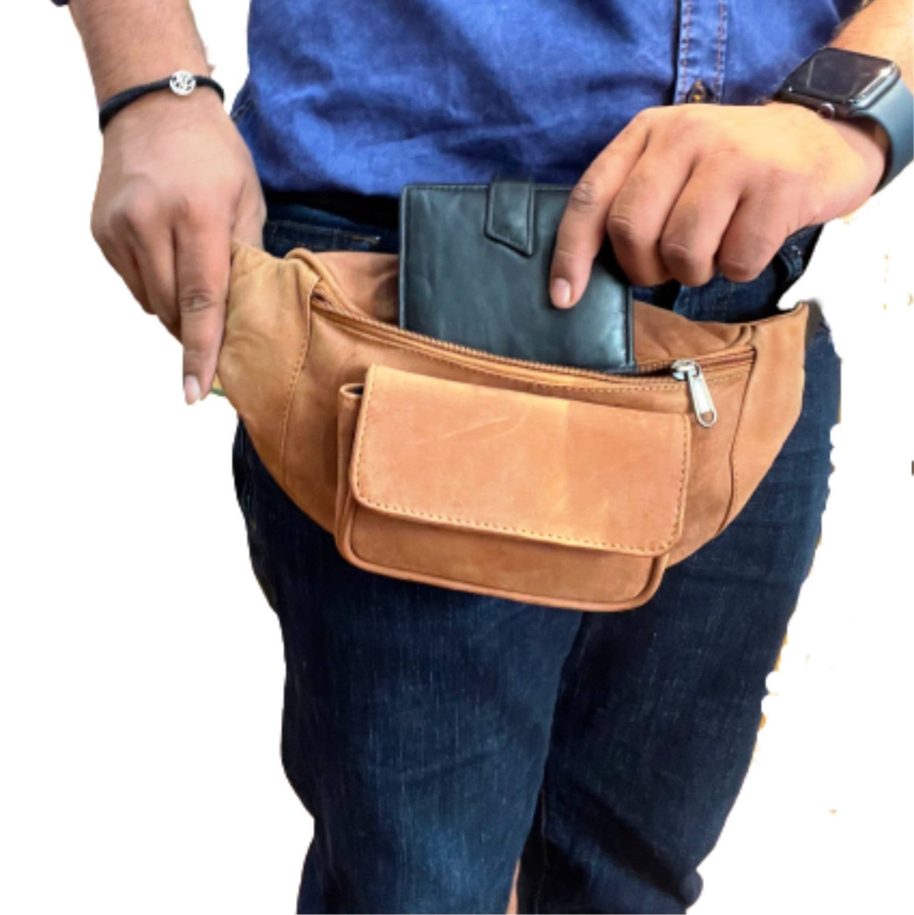 Genuine Leather Fanny Pack Travel Pouch