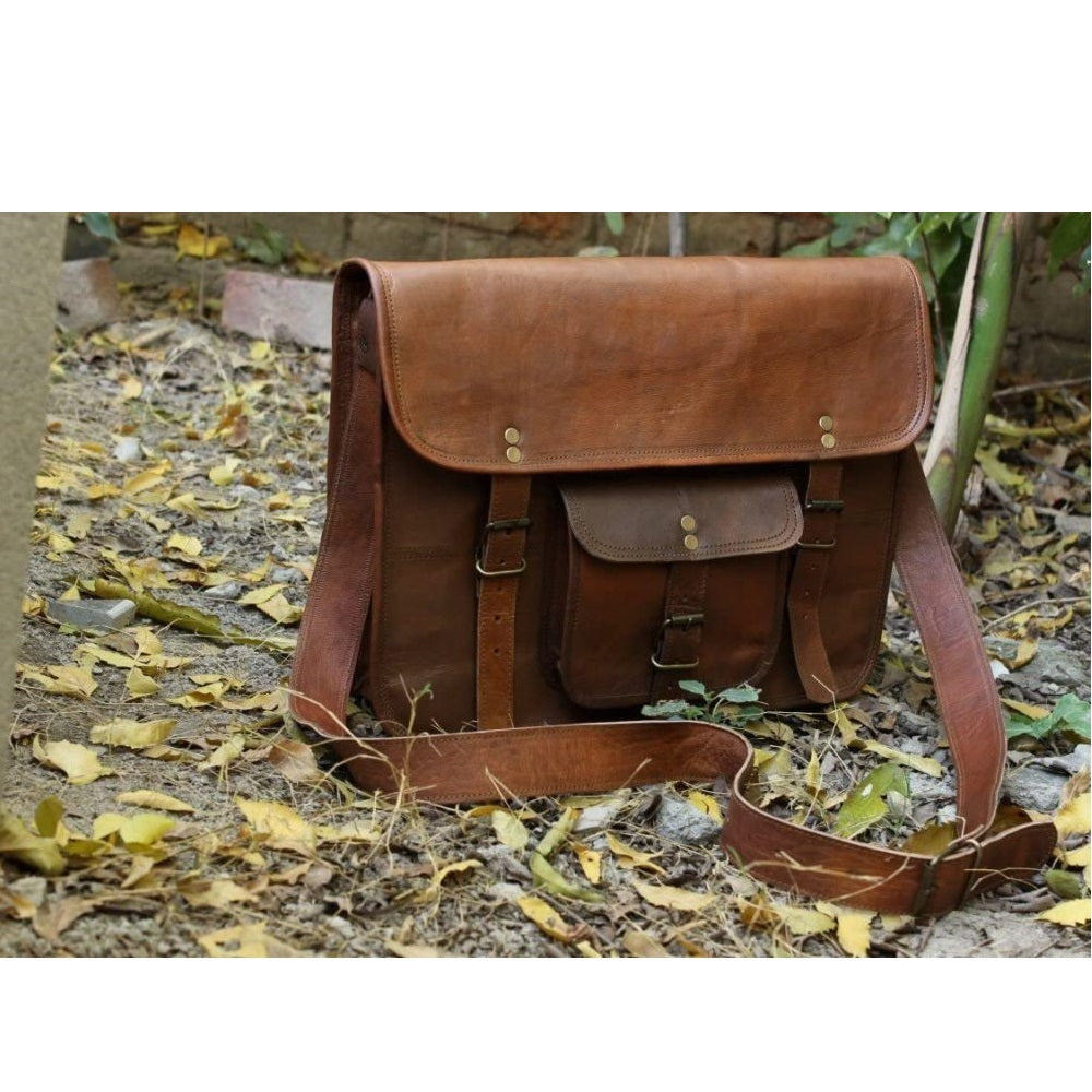 Leather Briefcase Messenger Satchel Bag