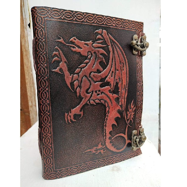 Leather Dragon Double Lock Journal 