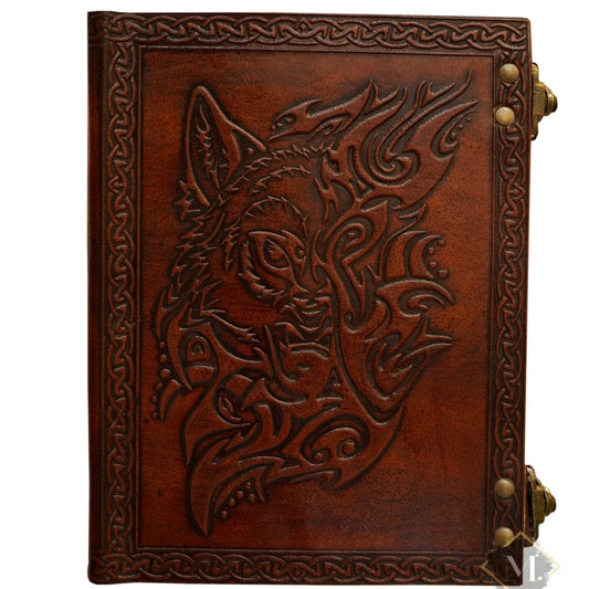 Leather Journal Wolf Brown Notebook