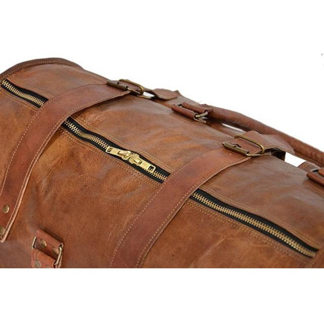 Leather Luggage Weekender Duffle Bag Gym Bag