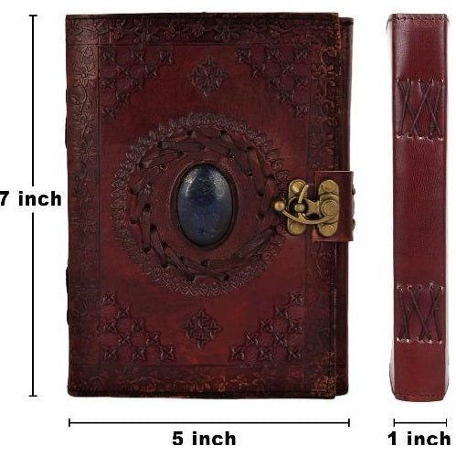Leather Semi-Precious Stone With Bound Journal