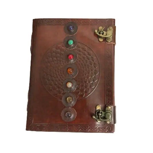 Leather Seven Stone Chakra Journal