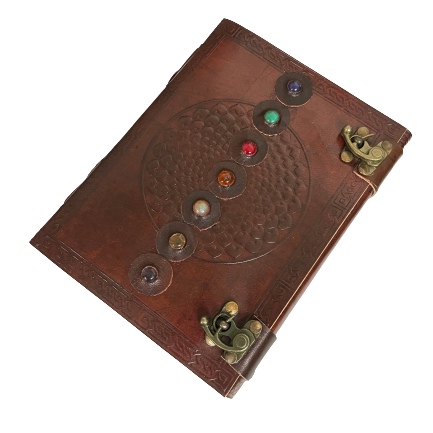 Leather Seven Stone Chakra Journal