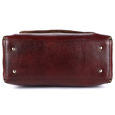 Leather Top-Handle satchel Handbag