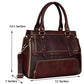 Leather Top Handle Satchel Tote Handbag 