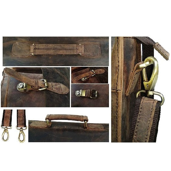 Retro Buffalo Hunter Leather Messenger Bag
