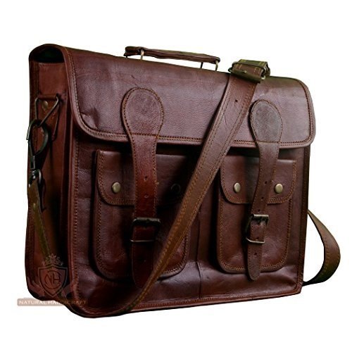 Unique Vintage Leather Messenger Briefcase Bag