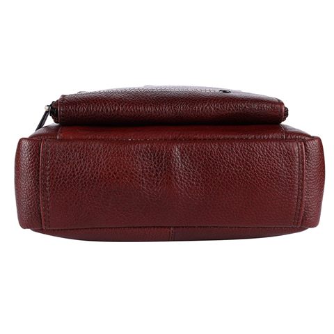 Unisex Genuine Leather Brown Sling Messenger Bag