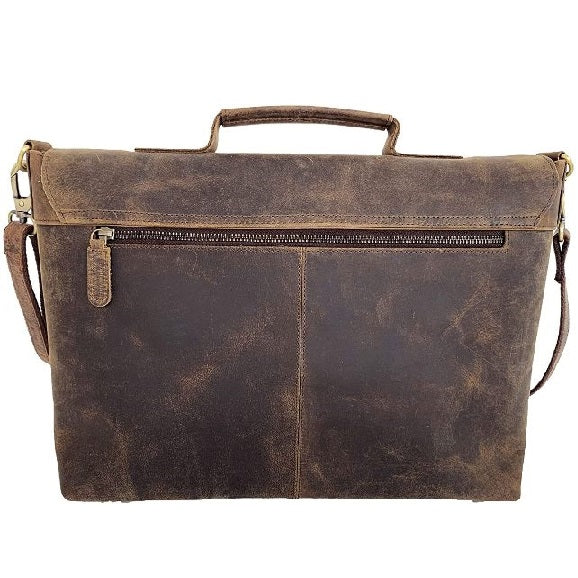 Vintage Buff Leather Messenger Bag