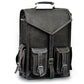 Vintage Leather Backpack Messenger Bag Black