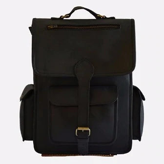 Black Leather Backpack Bag Men's