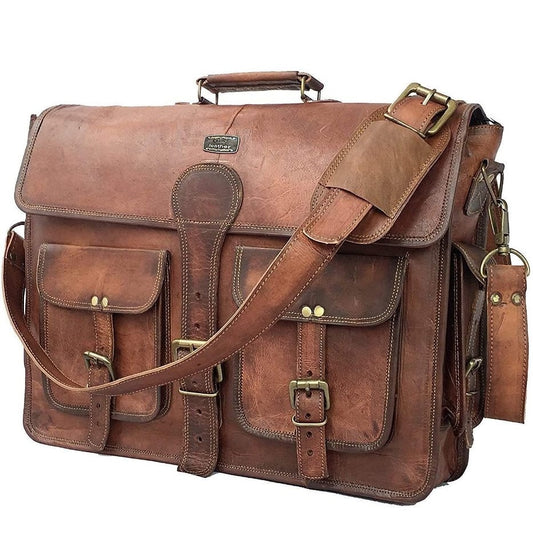Vintage Leather Buffalo Hunter Messenger Bag