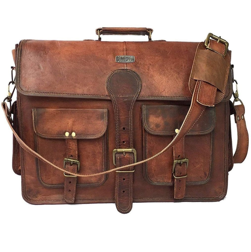 Vintage Leather Buffalo Hunter Messenger Bag