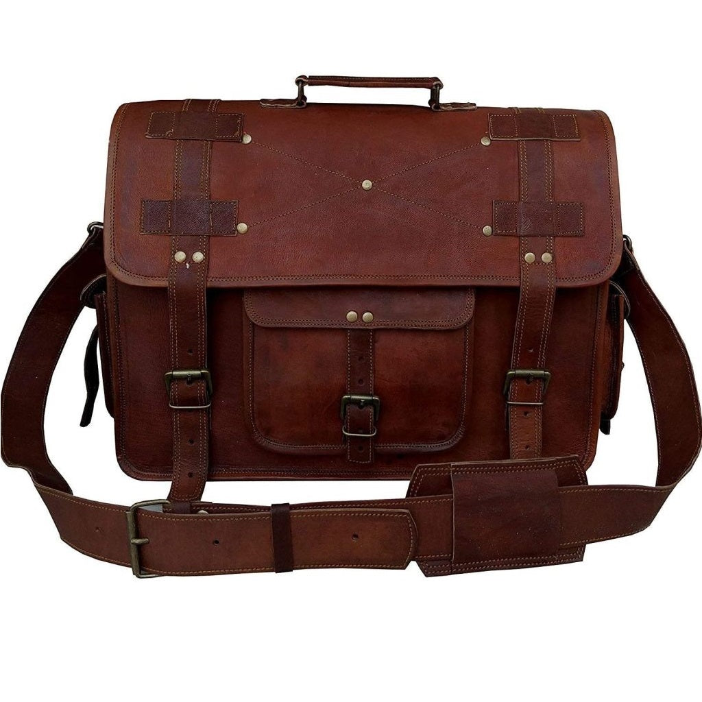 Vintage Leather Briefcase Sling Bag