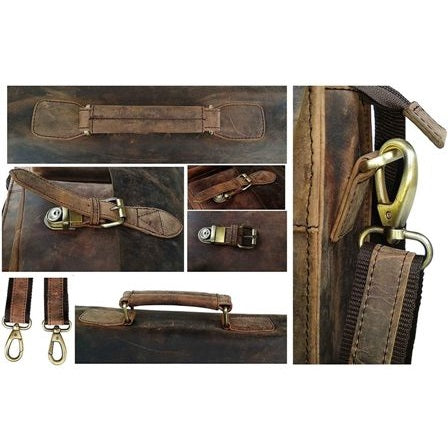 Vintage Leather Buffalo Hunter Messenger Bag