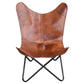 Vintage Leather Butterfly Chair Brown
