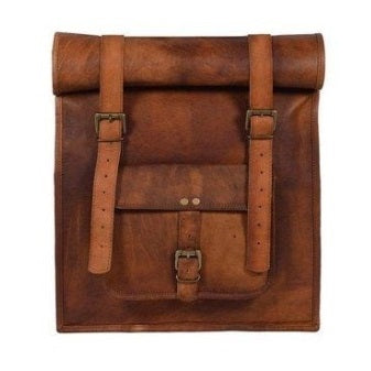 Vintage Leather Rolling Travel Backpack