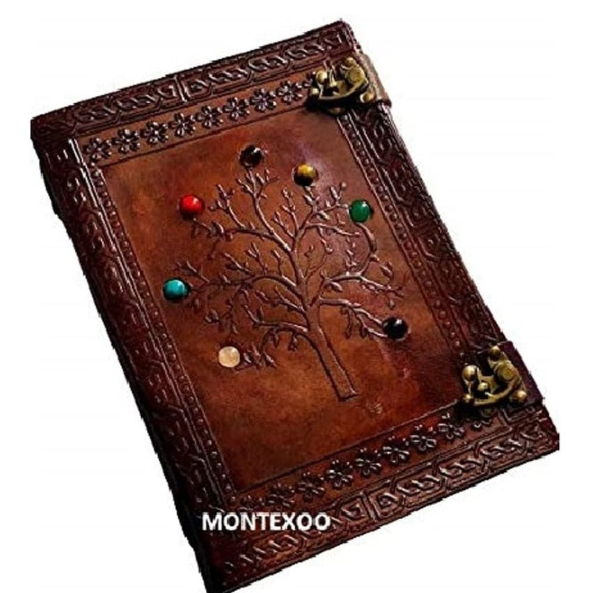 Vintage Leather Writing Journal Tree Of Life 
